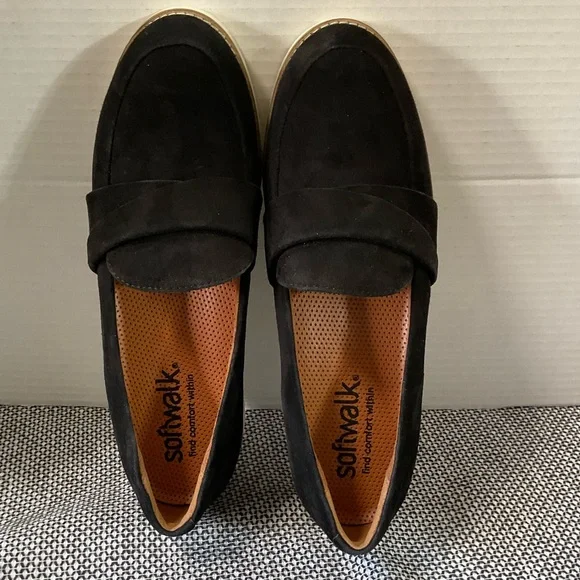 SoftWalk Walsh Black Suede Sli -On Loafers size 8.5.‎ Preppy,career,minimalist - Picture 4 of 15